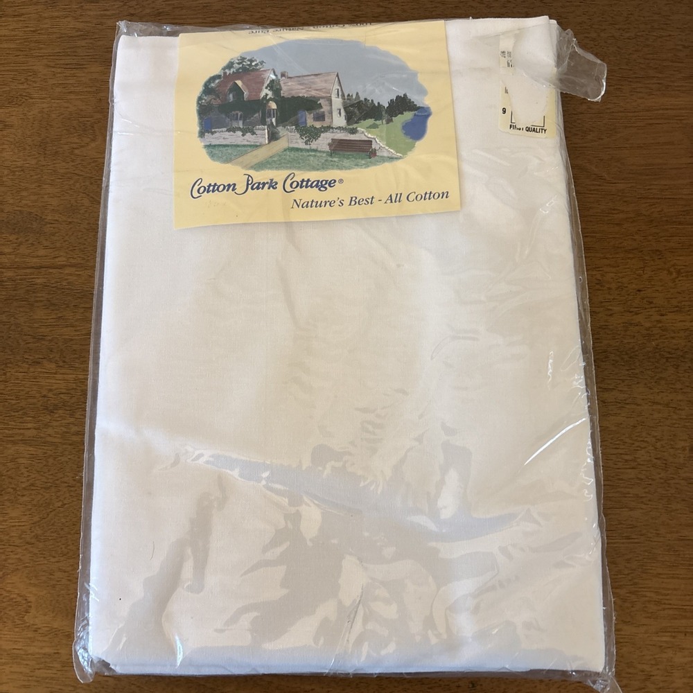Cotton Park Cottage White Cotton 70" Round 178cm New‎ In Packaging Made In USA